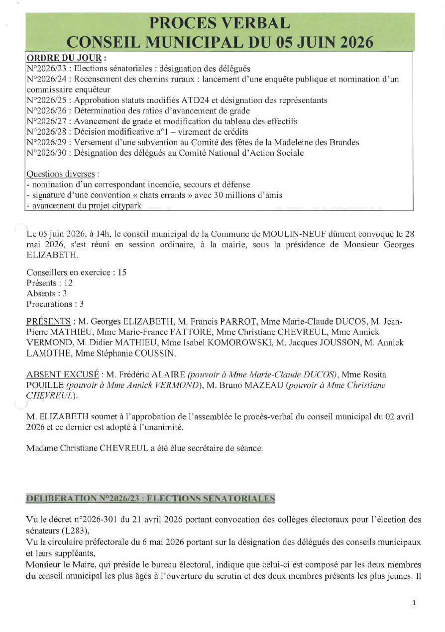 Lire la suite à propos de l’article PV Conseil du 05-06-2026