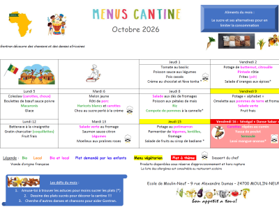 Menu Octobre 2026